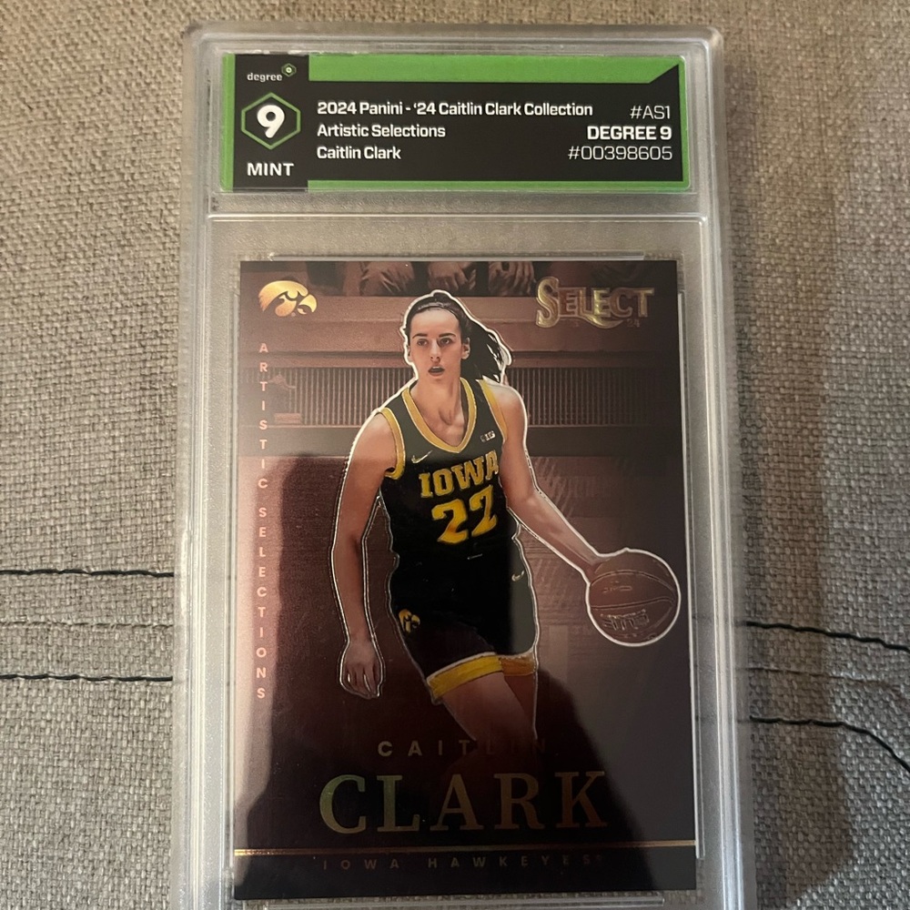 Panini Caitlin Clark Card - Black and Gold Design